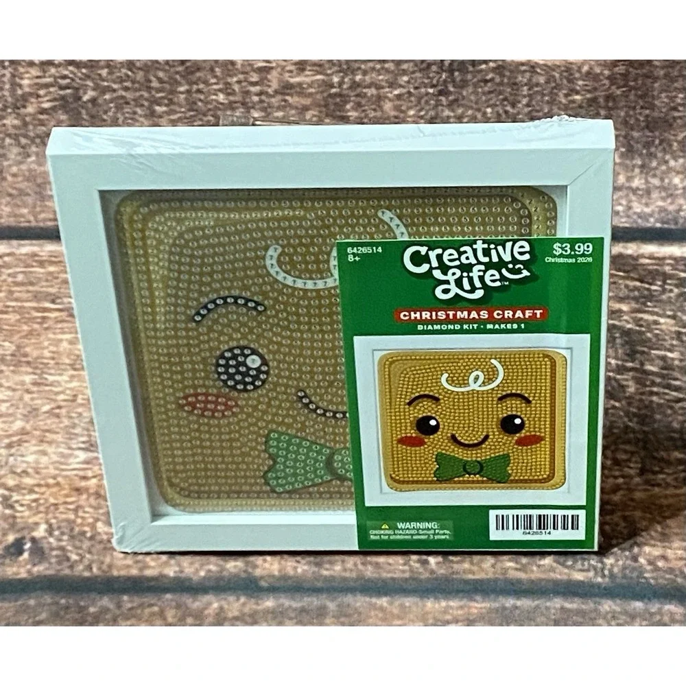 Gingerbread Face Square Diamond Painting Kit in Frame Hobby Lobby Creative Life